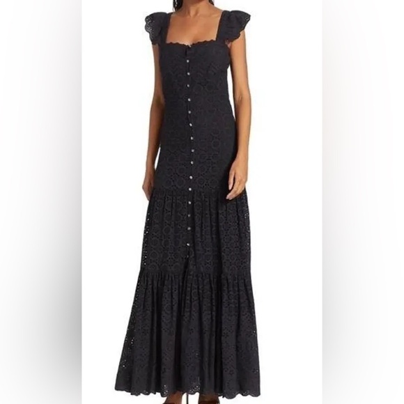 Veronica Beard Dresses & Skirts - Veronica Beard Cotton Aislin Eyelet Tiered Maxi Dress